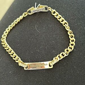 KARL LAGERFELD PARIS
Gold-Tone Crystal Open Link Chain Bracele
